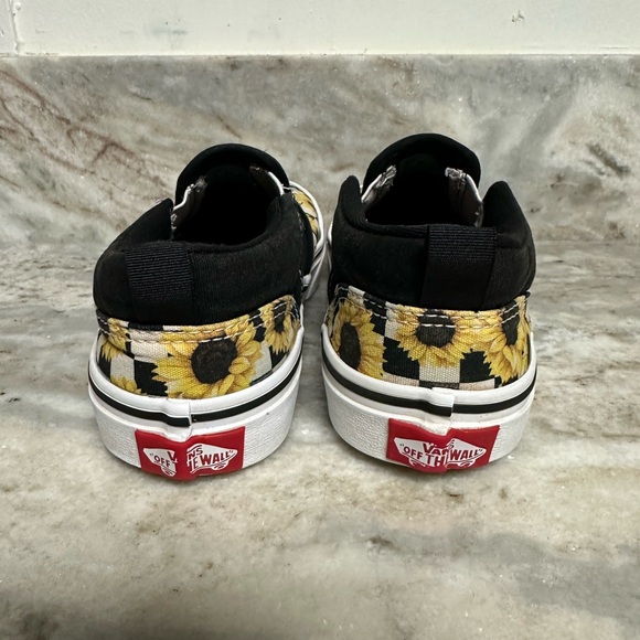 Vans Custom Classic Sunflower Checkered Slip-On Shoes - Picture 2 of 6
